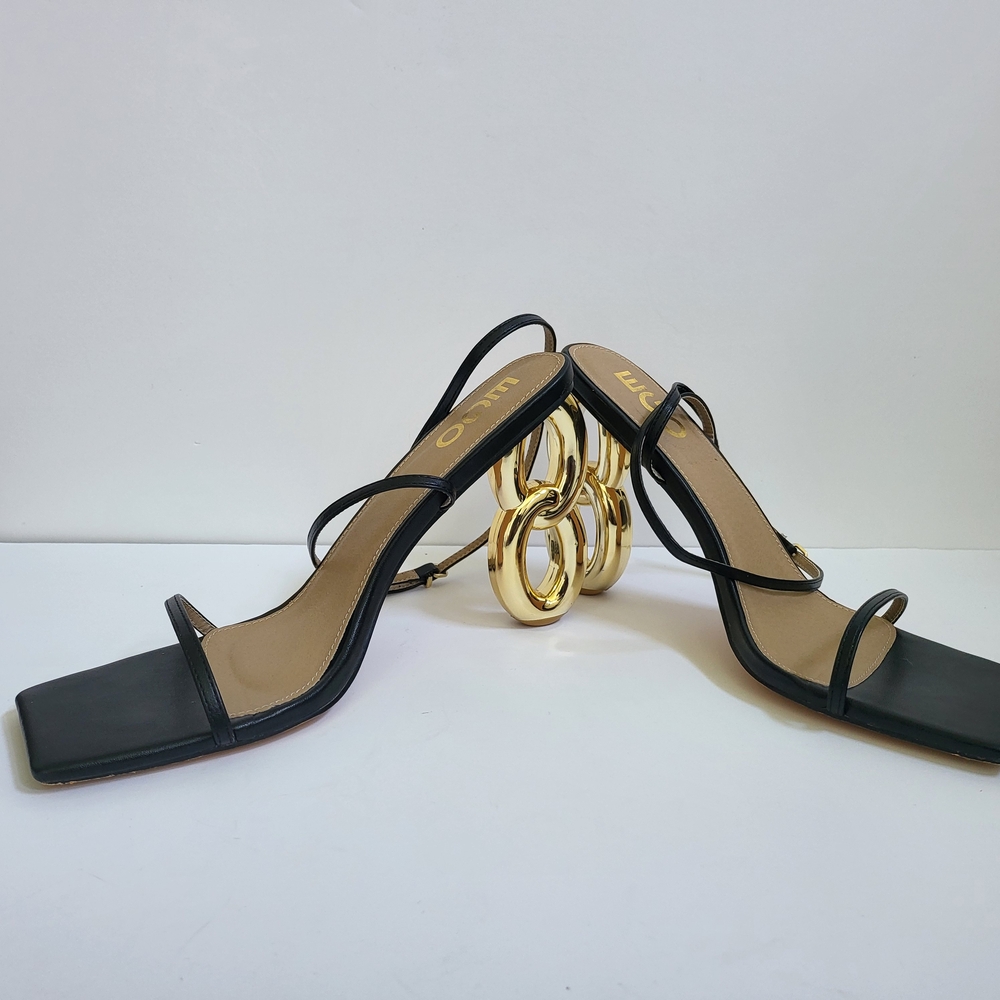 EGO Black Strappy Heels - Picture 3 of 11